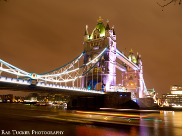 Evening on the Thames river, illuminated by the Tower Bridge in London