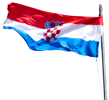 The Croatian flag waving in the wind