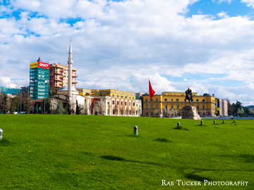 Skanderbeg Square in Tirana, Albania