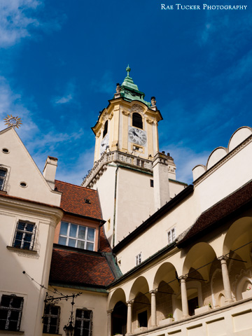 The inner courtyard of town hall in Bratislava, Slovakia