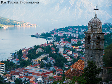 View overlooking Kotor and the bay in Montenegro