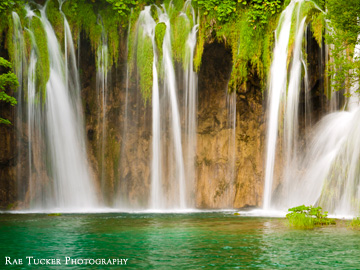 A waterfall in Plitvice Lakes in Croatia.