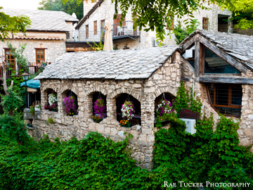 The old town in Mostar is comprised of beautiful old stone buildings