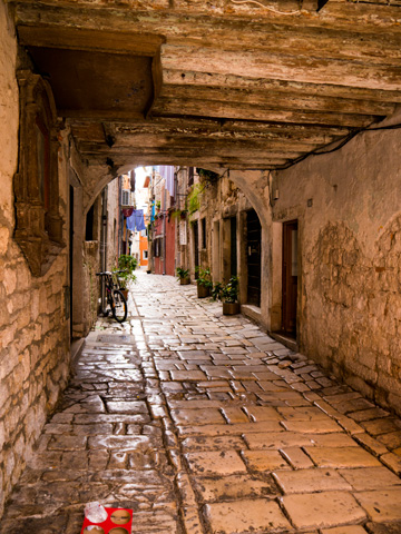 Stone street in Rovinj, Croatia