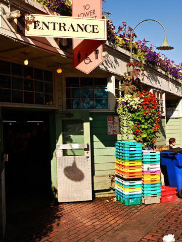 An entrance in Pike Place Market in Seattle, Washington
