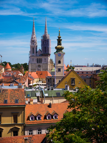 A view of the Kaptol area of Zagreb, Croatia
