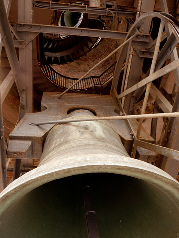 The bell of Lamberti Tower in Veorna, Italy
