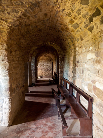 The crypt in the basement of the Farneta Abbey close to Cortona, Italy.