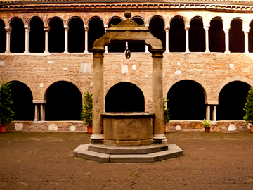 A courtyard  in Santo Stefano in Bologna, Italy