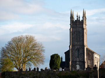 A church and graveyard in Limerick, Ireland