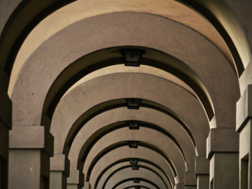 Architectural arches in Florence, Italy