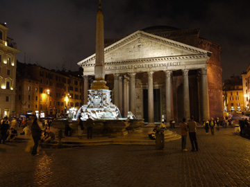 Pantheon and oblisk in Rome, Italy