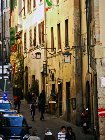 A street scene in Arezzo, Italy