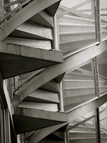 Some stairs on Arthur Erikson's Waterfall Building in Vancouver, British Columbia, Canada