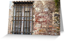 Barred Window Greeting Cards