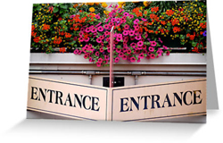 Entrance Sign Greeting Cards