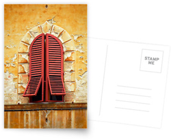 Red Window Shutters Postcards