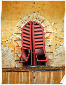 Red Window Shutters Posters