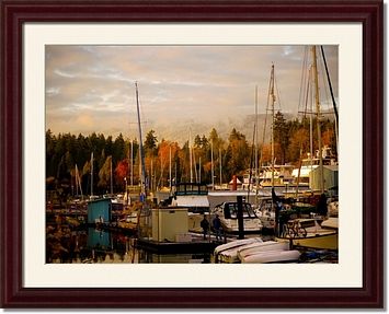 Autumn Stanley Park Harbour Framed Prints