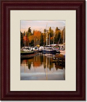 Autumn Harbour Framed Prints