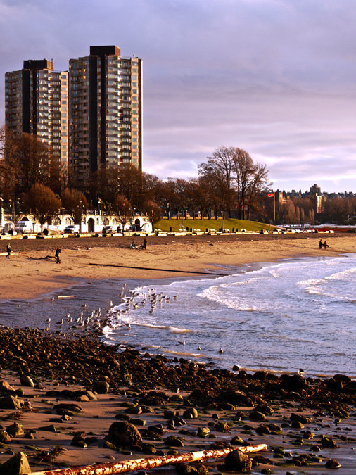 English Bay in Vancouver, Canada during the winter