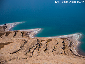 The shoreline of the Dead Sea in Jordan