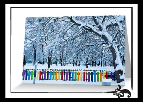 Playful winter wonderland greeting card